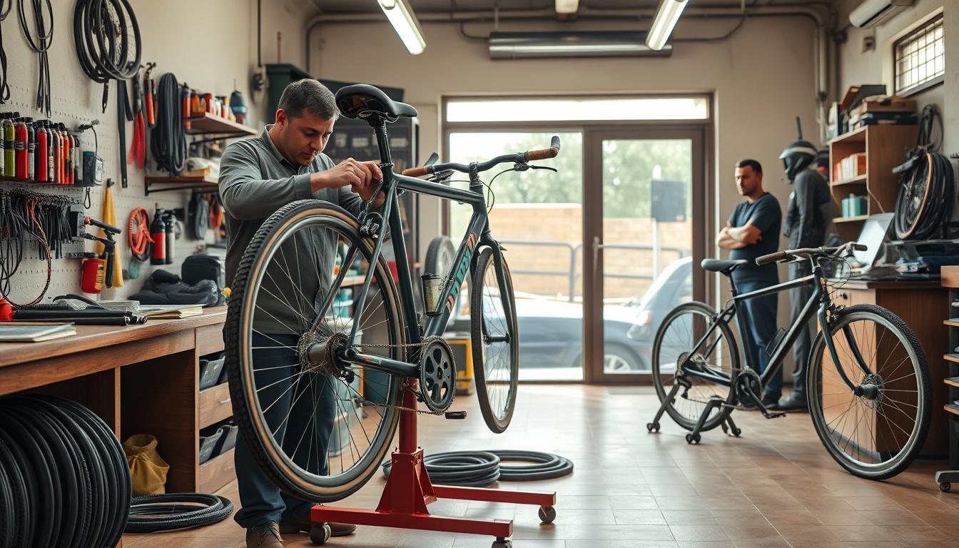 Bicycle repairs in Khayelitsha